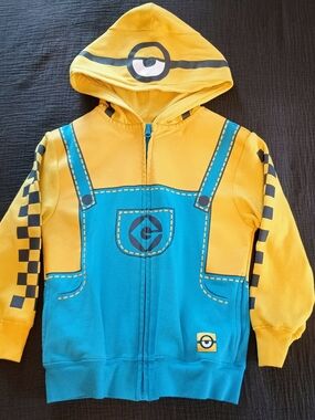 Minion Yellow & Teal Zip Hoodie for Kids